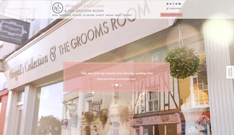 Abigail's Collection website on desktop