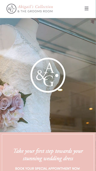 Abigail's Collection website on mobile