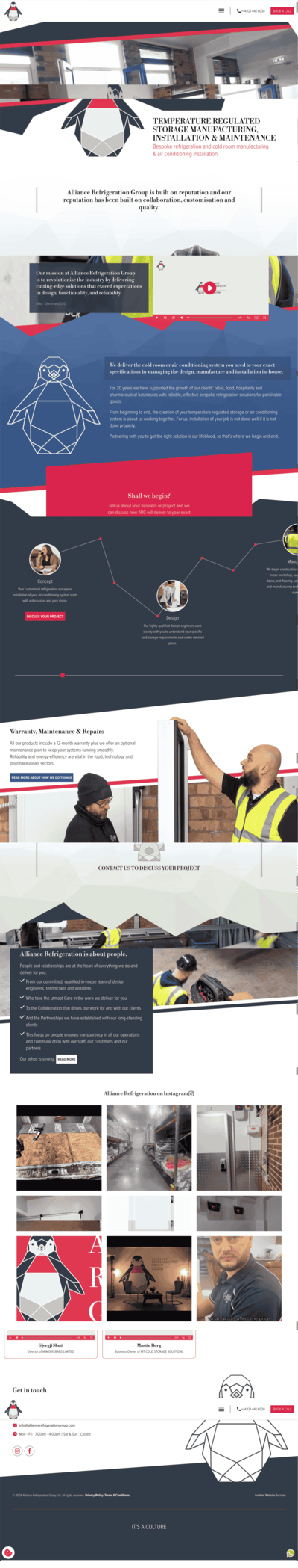 Alliance Refrigeration Full Website Design & Build