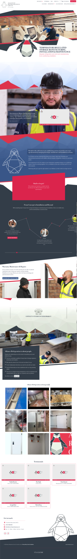 Alliance Refrigeration Full Website Design & Build
