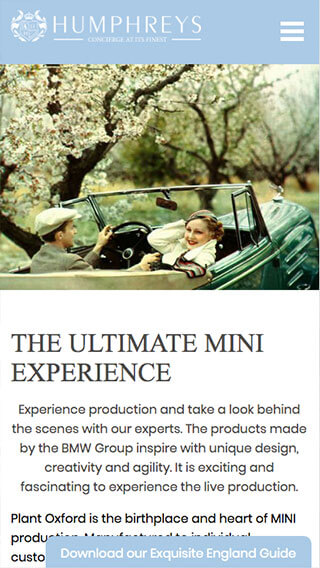Humphreys of Henley website on mobile