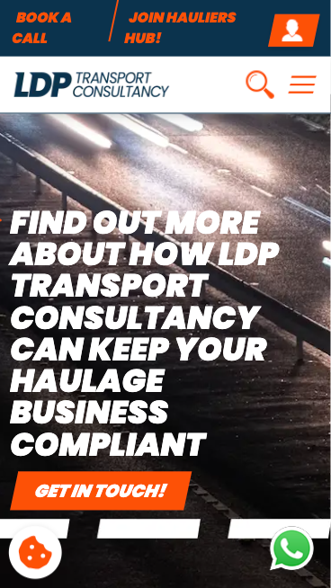 LDP Transport website on mobile