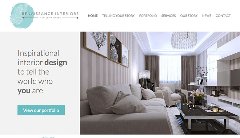 Renaissance Interiors website on desktop