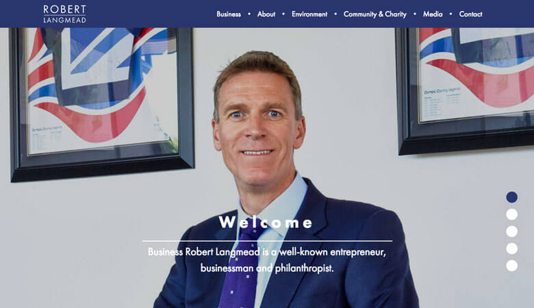 Robert Langmead website on desktop