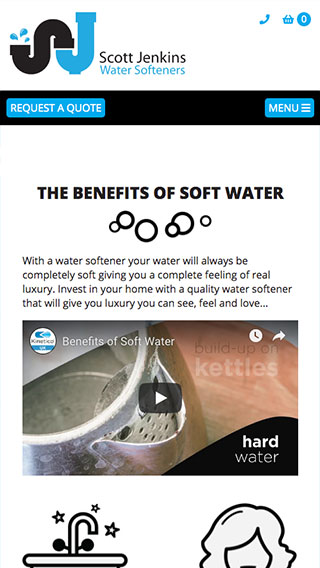 Scott Jenkins Water Softeners website on mobile