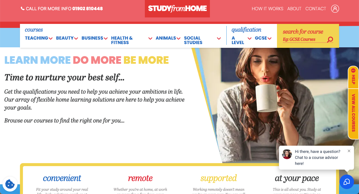 Study From Home website on desktop