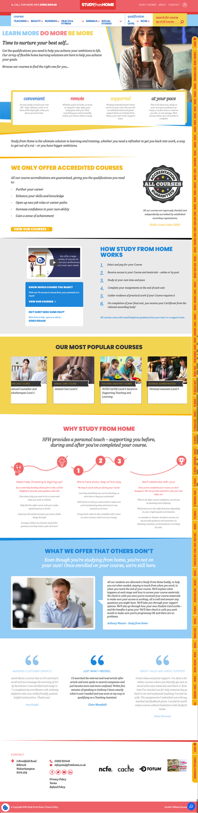 Study From Home Full Website Design & Build