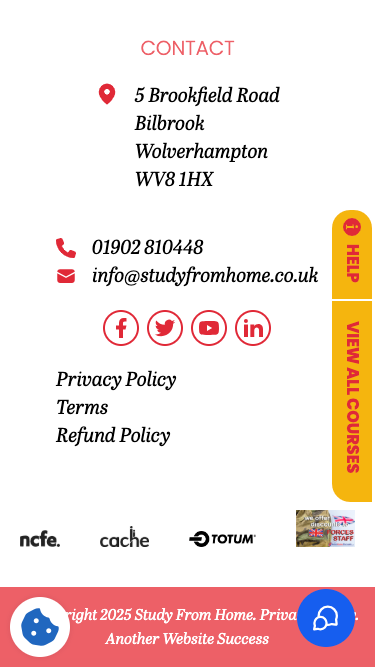 Study From Home website on mobile