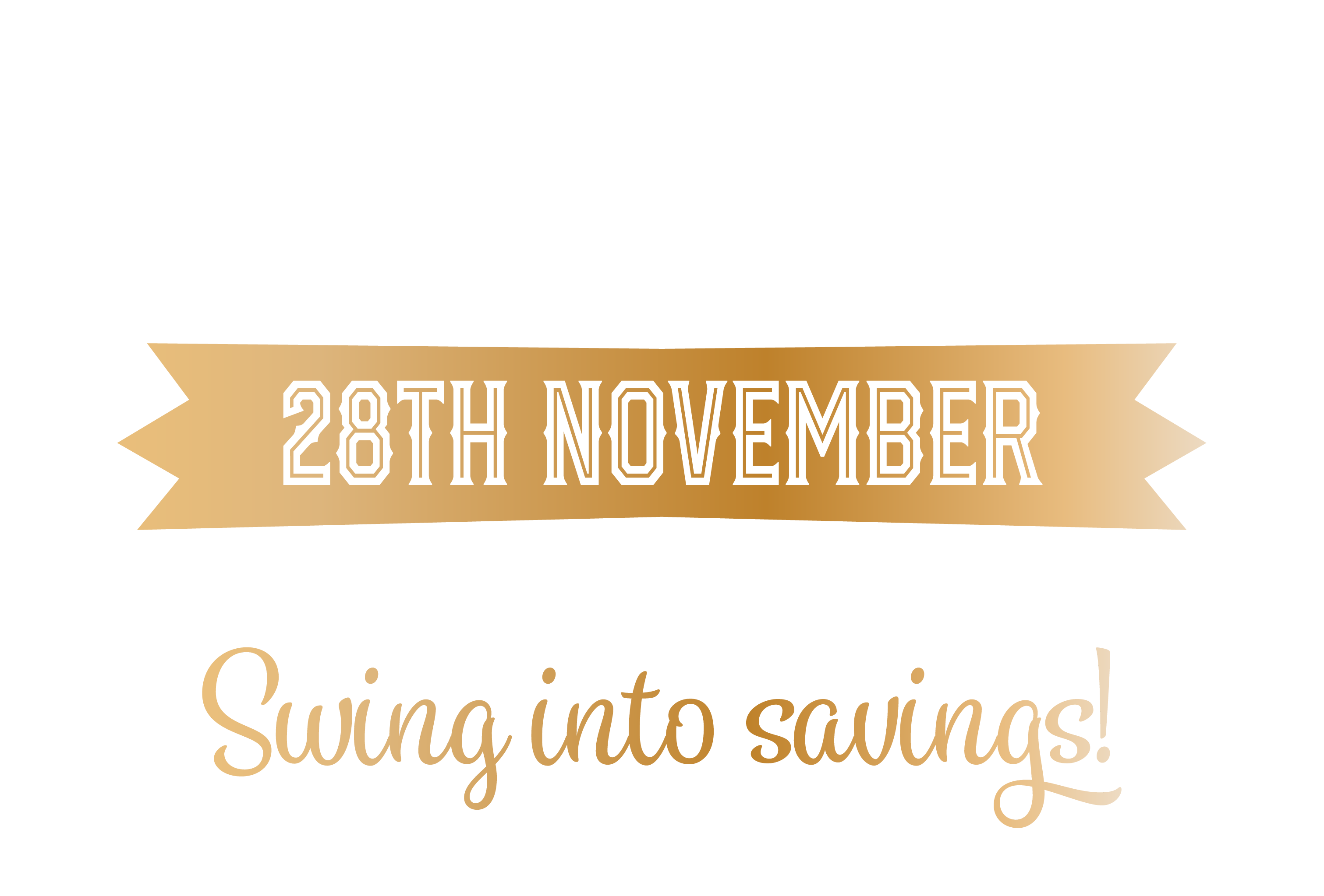 Black Friday - 28th November - Swing into savings!