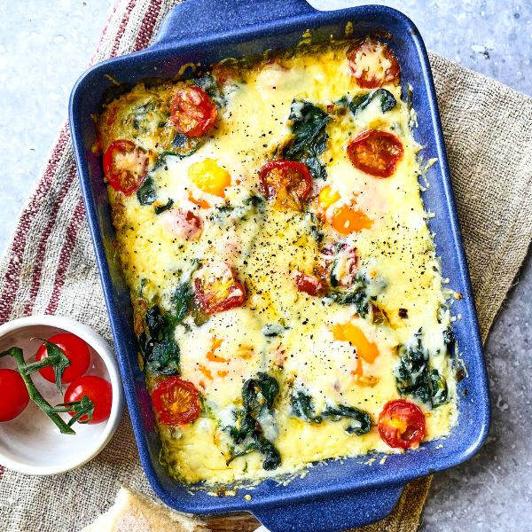 Cheesy baked eggs