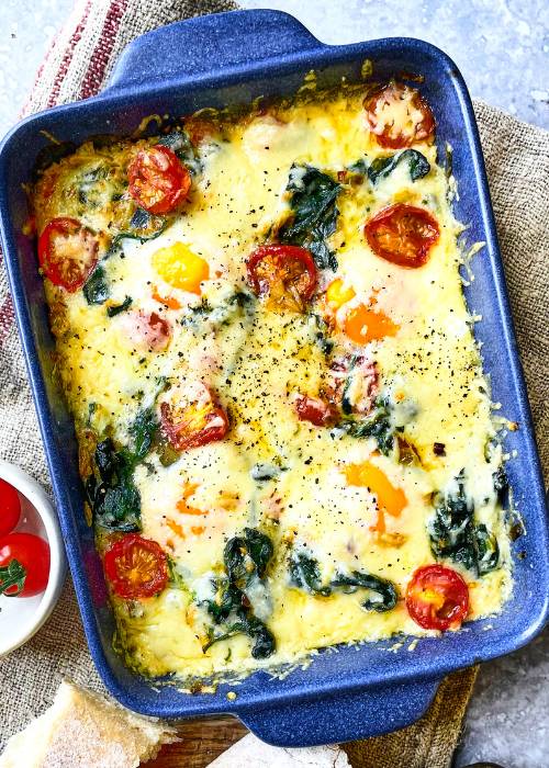 Cheesy baked eggs