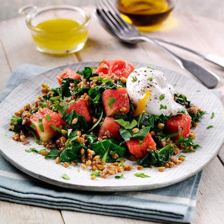 Picture of a Spinach Watermelon and Grain Salad