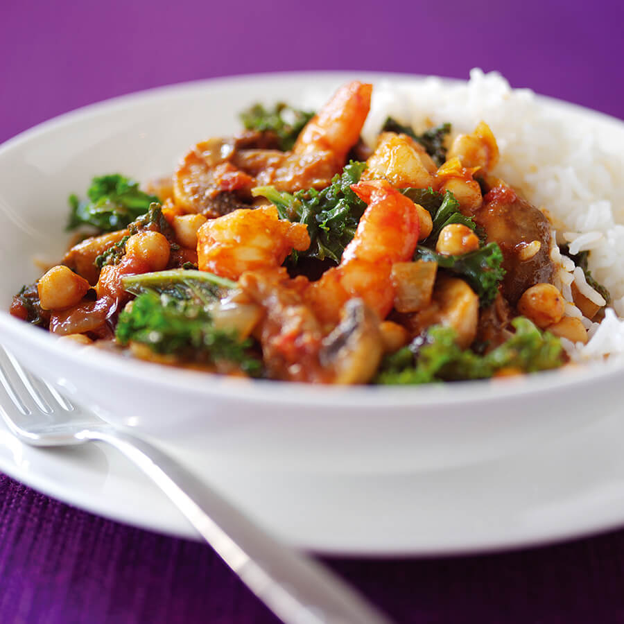 Prawn & Kale Madras Curry