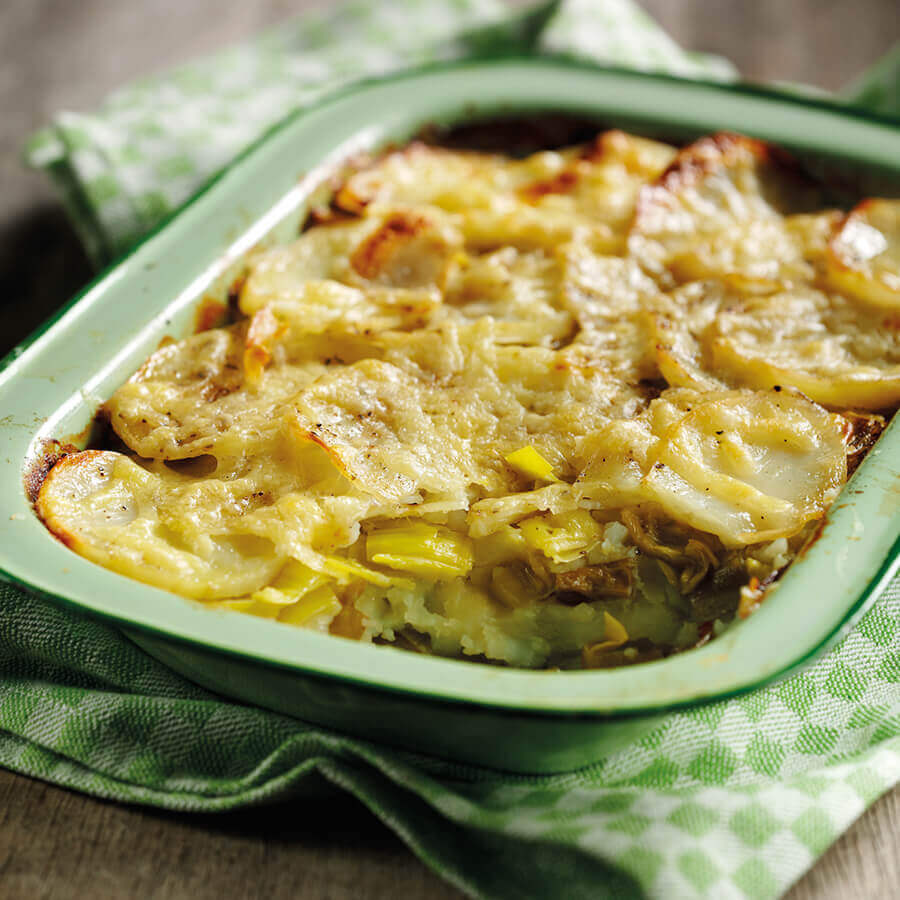 Picture of a Leek & Potato Boulangere