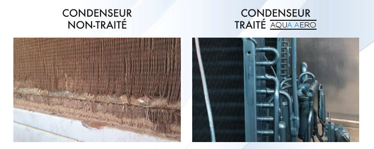 Résultat du traitement AQUA AERO contre le gaz H2S sur un échangeur de climatiseur