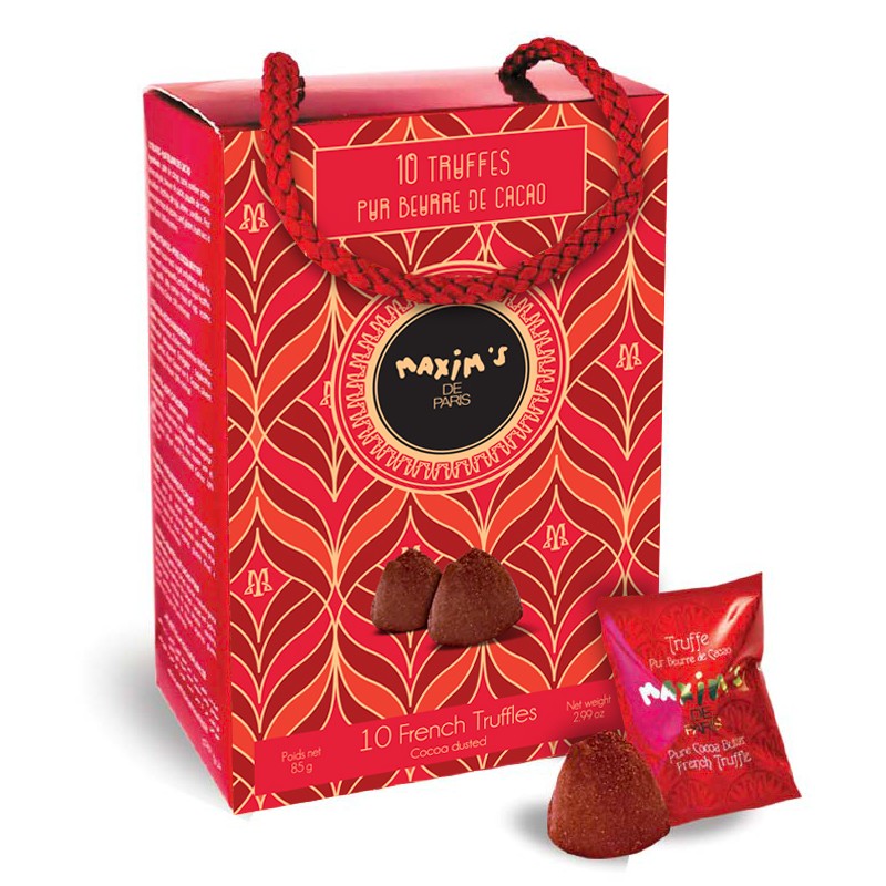 10 truffes chocolats pur beurre de cacao Maxim's 85g