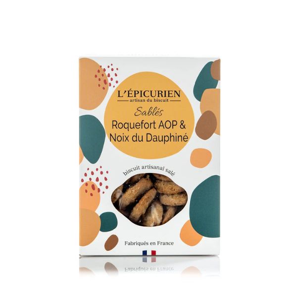 Biscuit Apéritif Sablés aux Roquefort AOP et aux Noix du Dauphiné, L'Épicurien