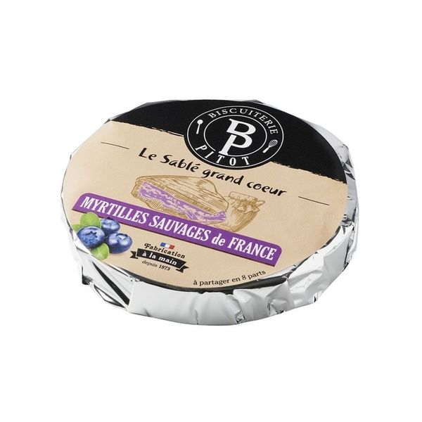 Sablé Grand Cœur Myrtille, Biscuiterie Pitot 300g