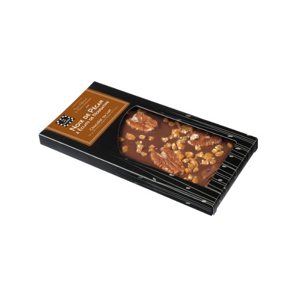 Tablette lait éclat de noix de pécan et de nougatine by Guisabel