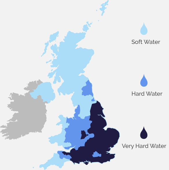 Hard water areas in UK