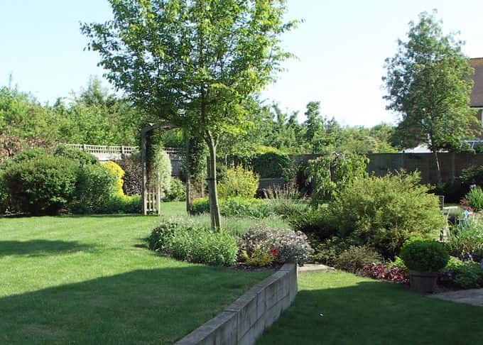 Space for play and relaxation in a family garden Space for play and relaxation in a family garden