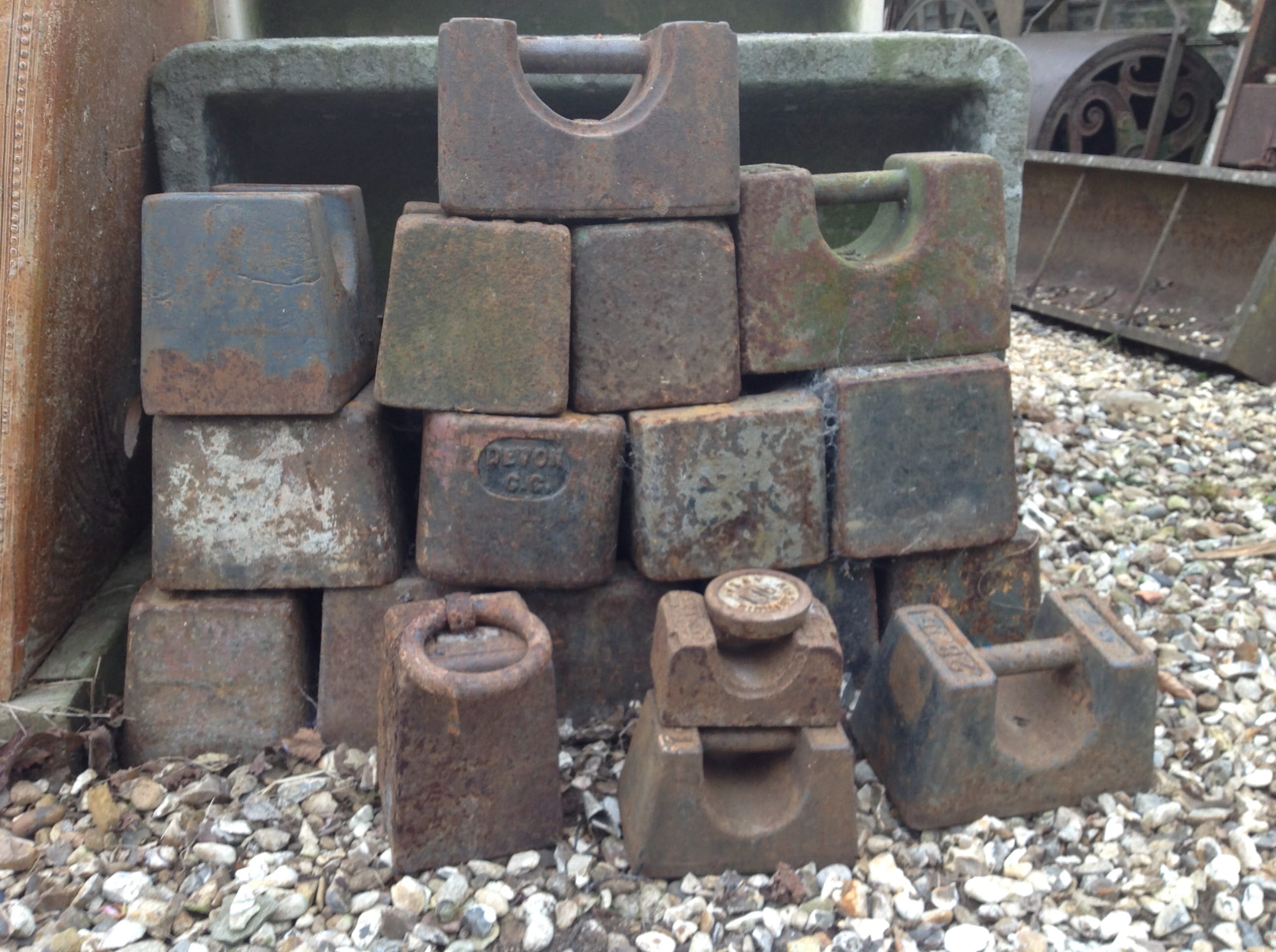 Antique weights various sizes from £15.00