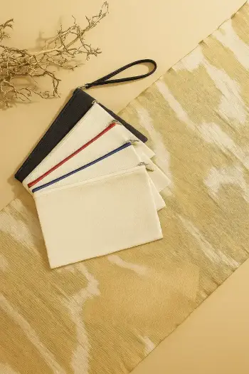 POCHETTE ZIPPEE EN COTON ORGANIQUE BIO