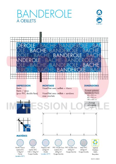 BANDEROLE EN PVC AVEC OEILLETS