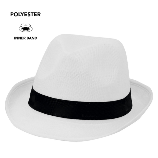CHAPEAUX BLANC AVEC BANDEAU COULEUR AU CHOIX