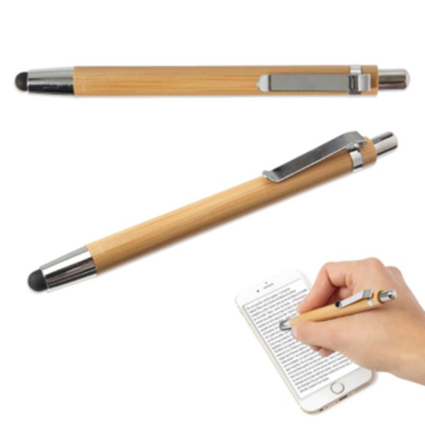 STYLO BAMBOU NOTE PAD AVEC CLIP ET ATTRIBUTS MÉTALLIQUES  