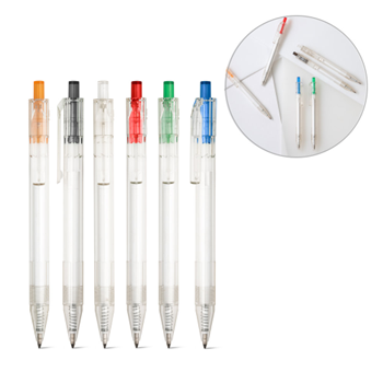 STYLO TRANSPARENT PLASTIQUE RECYCLE