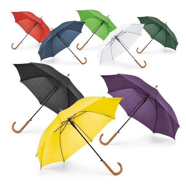 PARAPLUIE 190T POLYESTER POIGNEE BOIS - AUTOMATIQUE