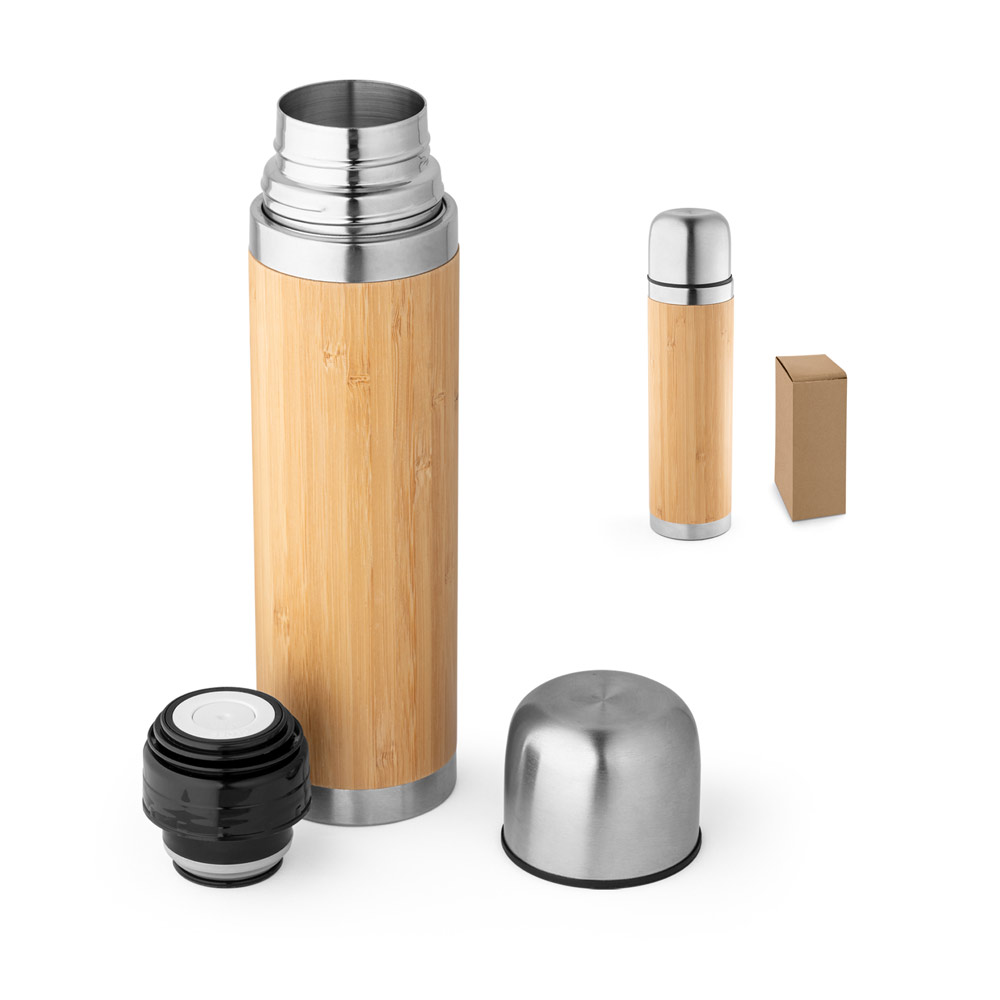 THERMOS 50CL DOUBLE PAROI INOX ET BAMBOU