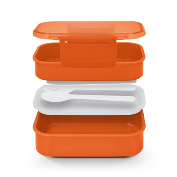 BOITE A REPAS ORANGE 3 COMPARTIMENTS