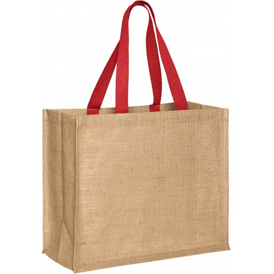 SAC SHOPPING JUTE NATURELLE AVEC ANSES COULEUR AU CHOIX