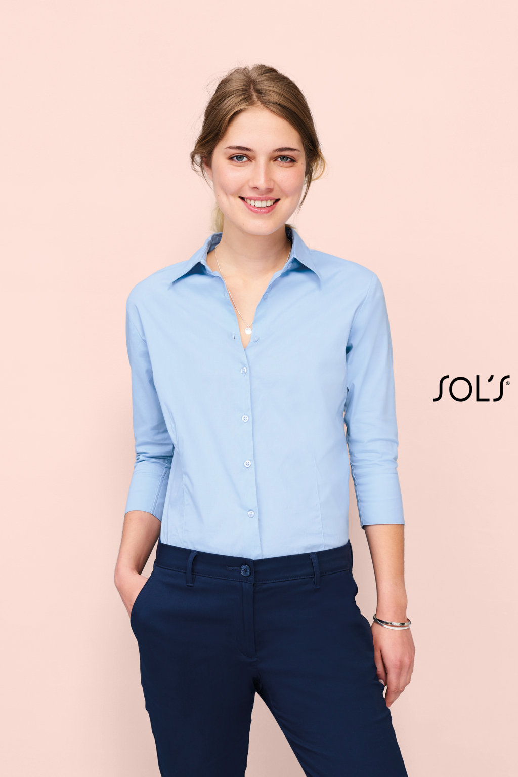 CHEMISE FEMME STRETCH MANCHES 3/4 SOL'S EFFECT