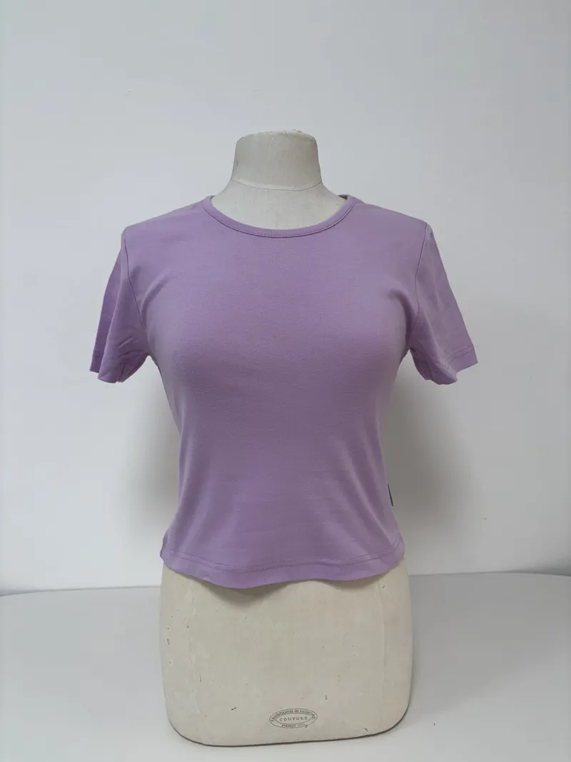 DESTOCK - TEE SHIRT FEMME COURT COL ROND