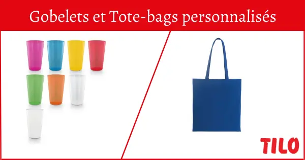 Gobelets et Tote bags personalisés avec Tilo Martinique 