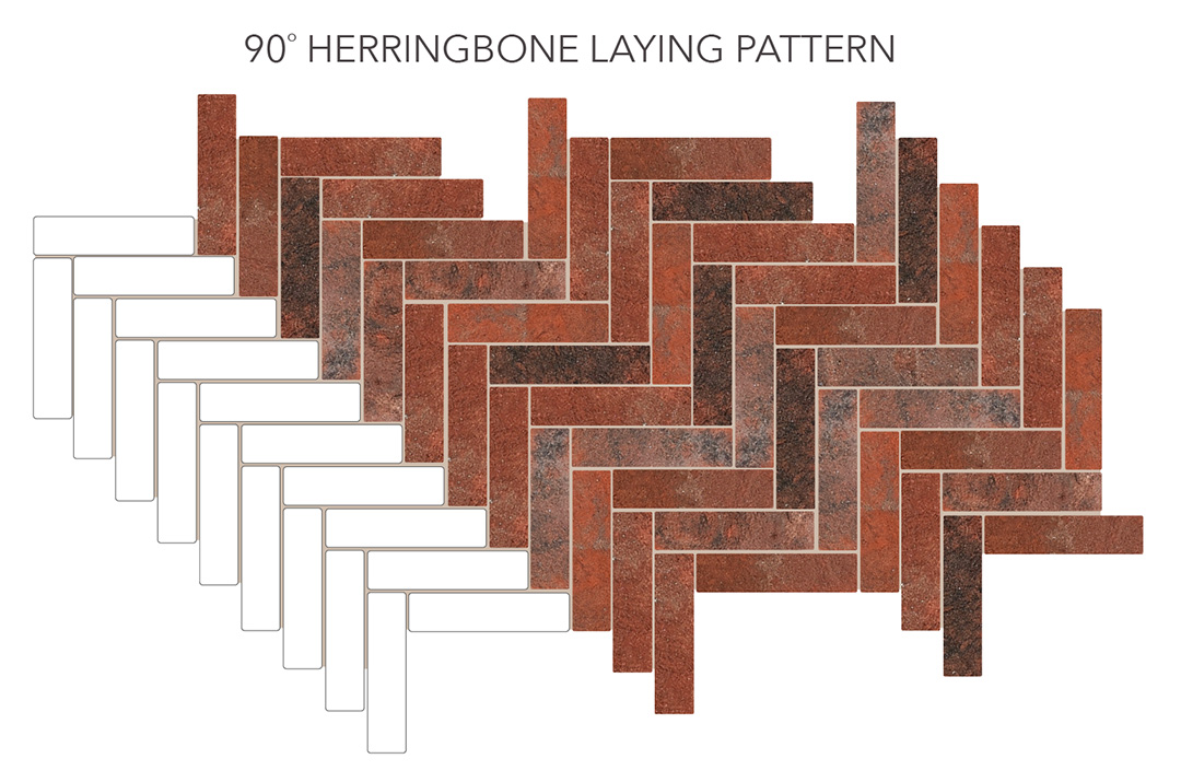90 Degree Herringbone Laying Pattern