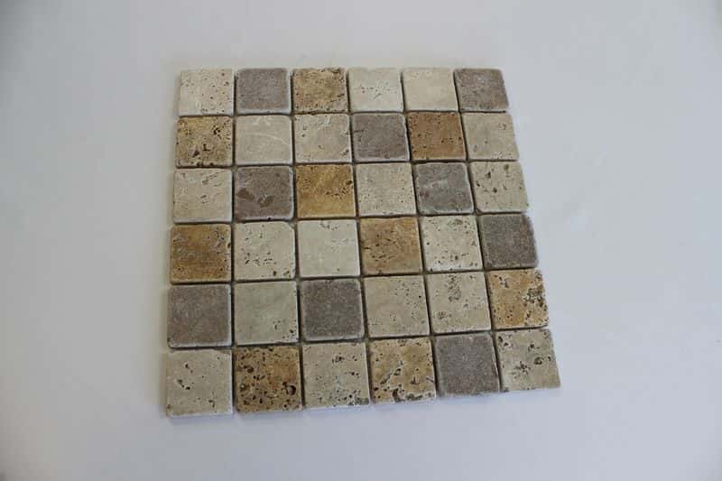 Mixed Tumbled Travertine Mosaics