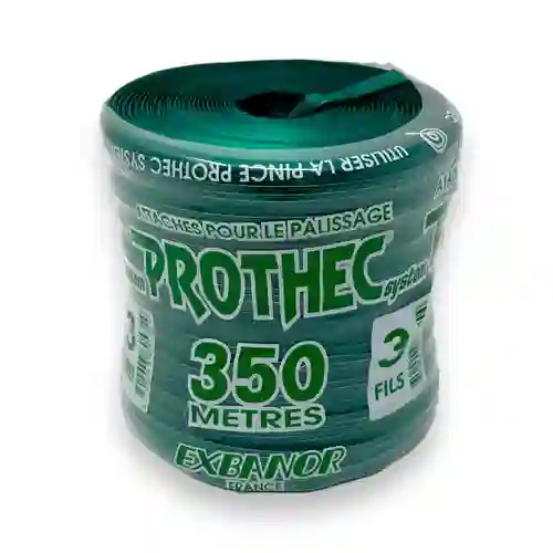 Prothec stretch 3 Wire Tie  350m roll x  8mm wide  8-10 months life.  Photodegradable.  GREEN.