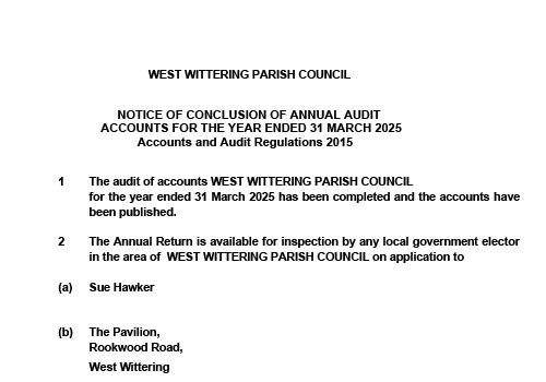 Notice of Conclusion of Audit for 2024/25