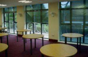 Solar shade blinds work space