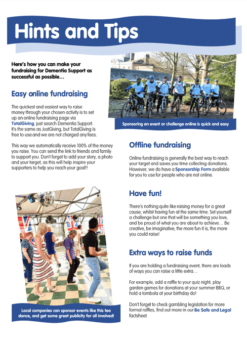 Fundraising hints and tips