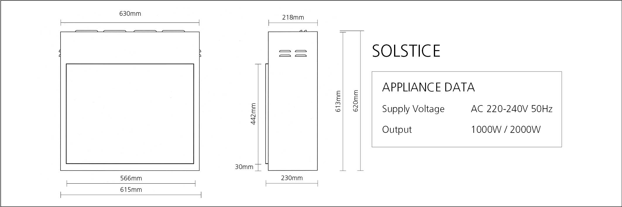 Solstice 3D Electric Fire