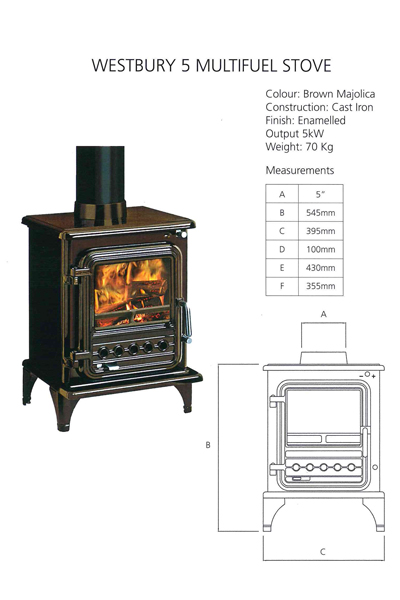 5kw Westbury Enamelled Stove