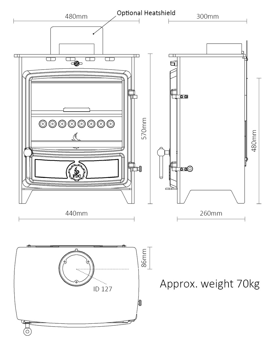 FDC5 WIDE Eco Multifuel Stove