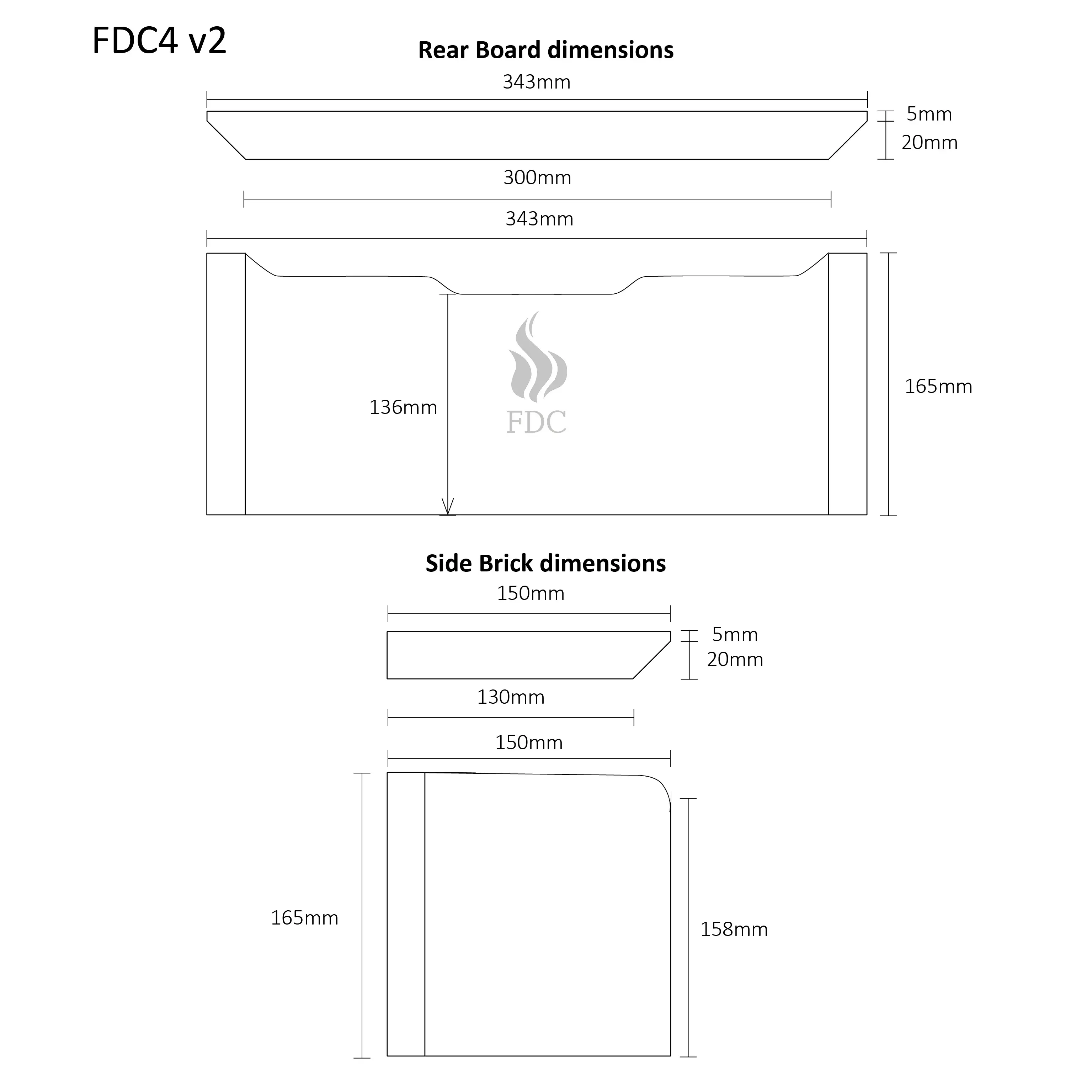 Brick Set - FDC4 Freestanding Stove