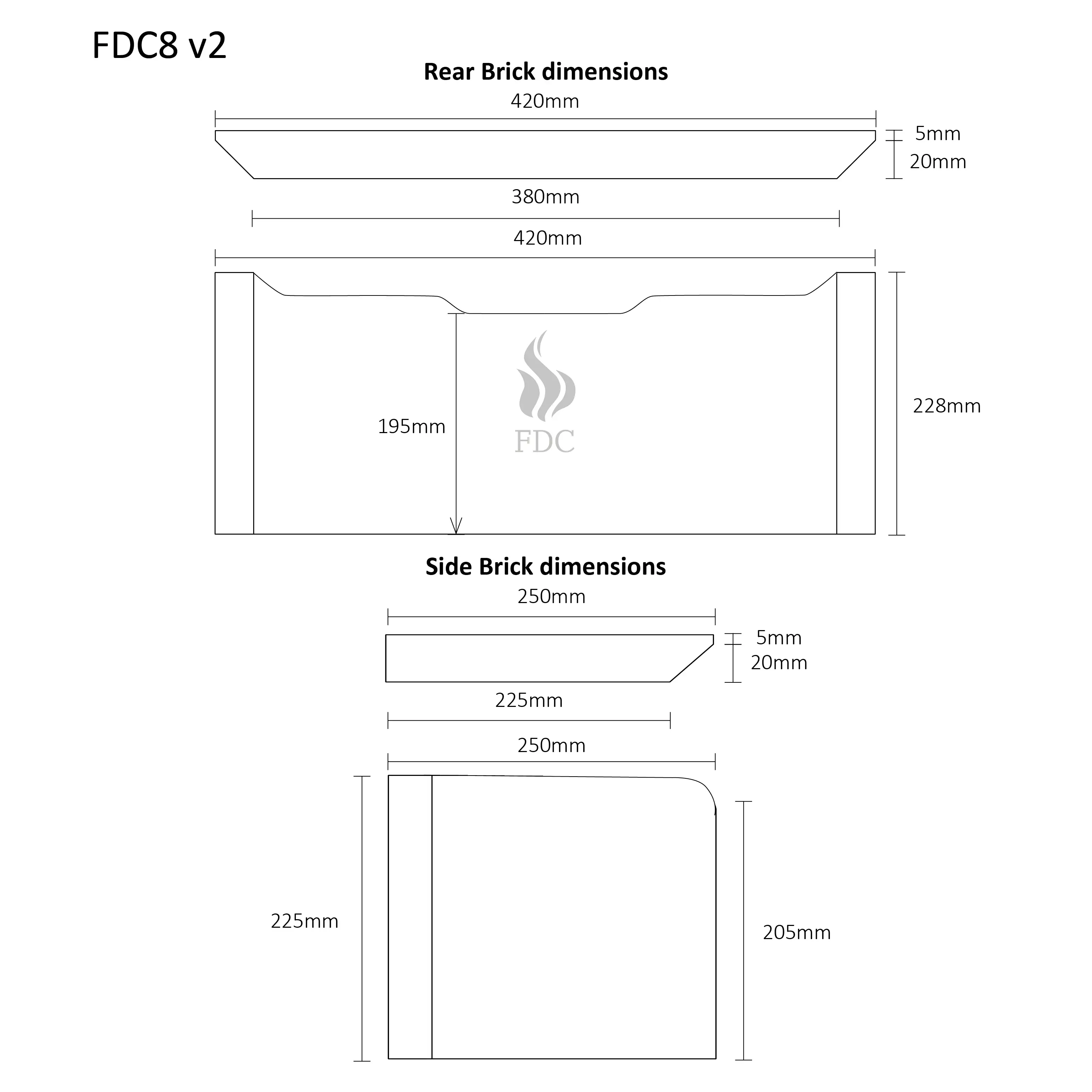 Brick Set - FDC8 Freestanding Stove