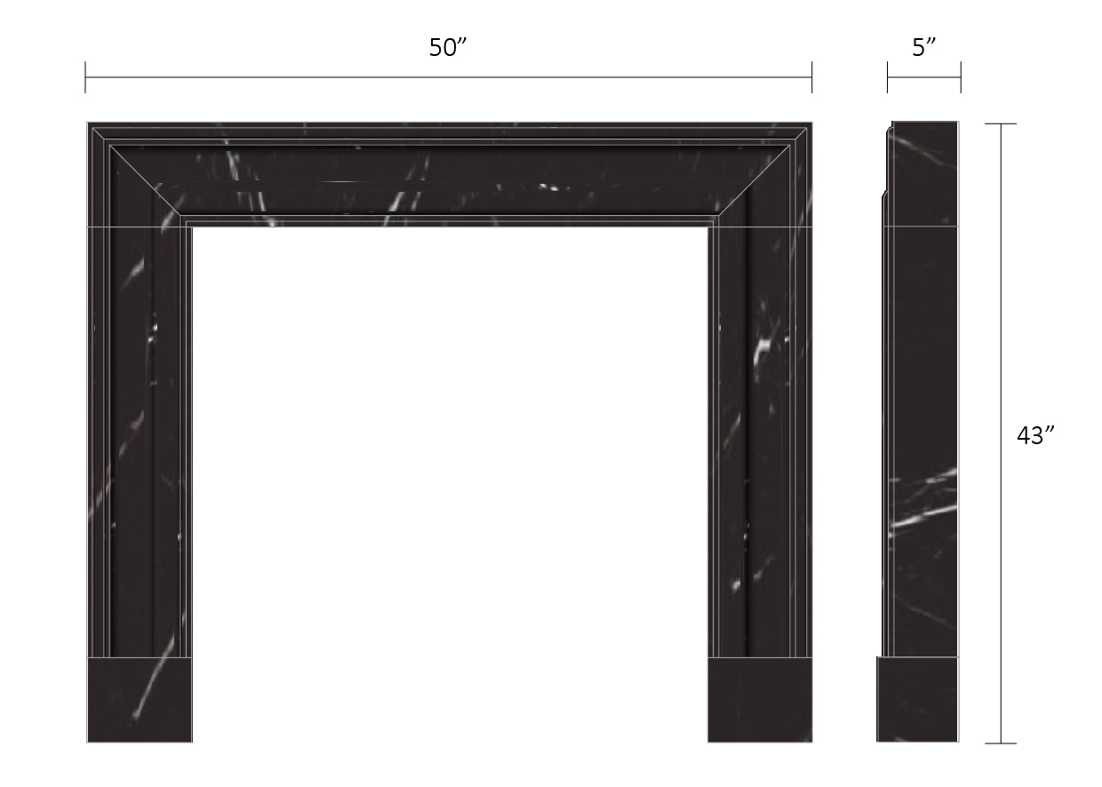 Bolection Nero Marquina - Honed